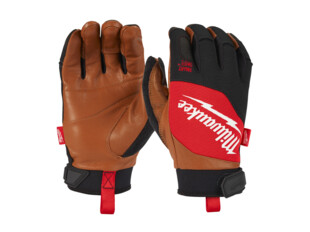 Milwaukee Hybrid Leather Gloves rukavice hnědé_1