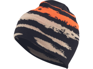 NOORD čepice pletená černá/oranžová