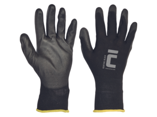 BUNTING BLACK černé rukavice PU/nylon