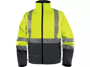 Delta FAST Bunda Softshell reflexní ŽLUTÁ/šedá